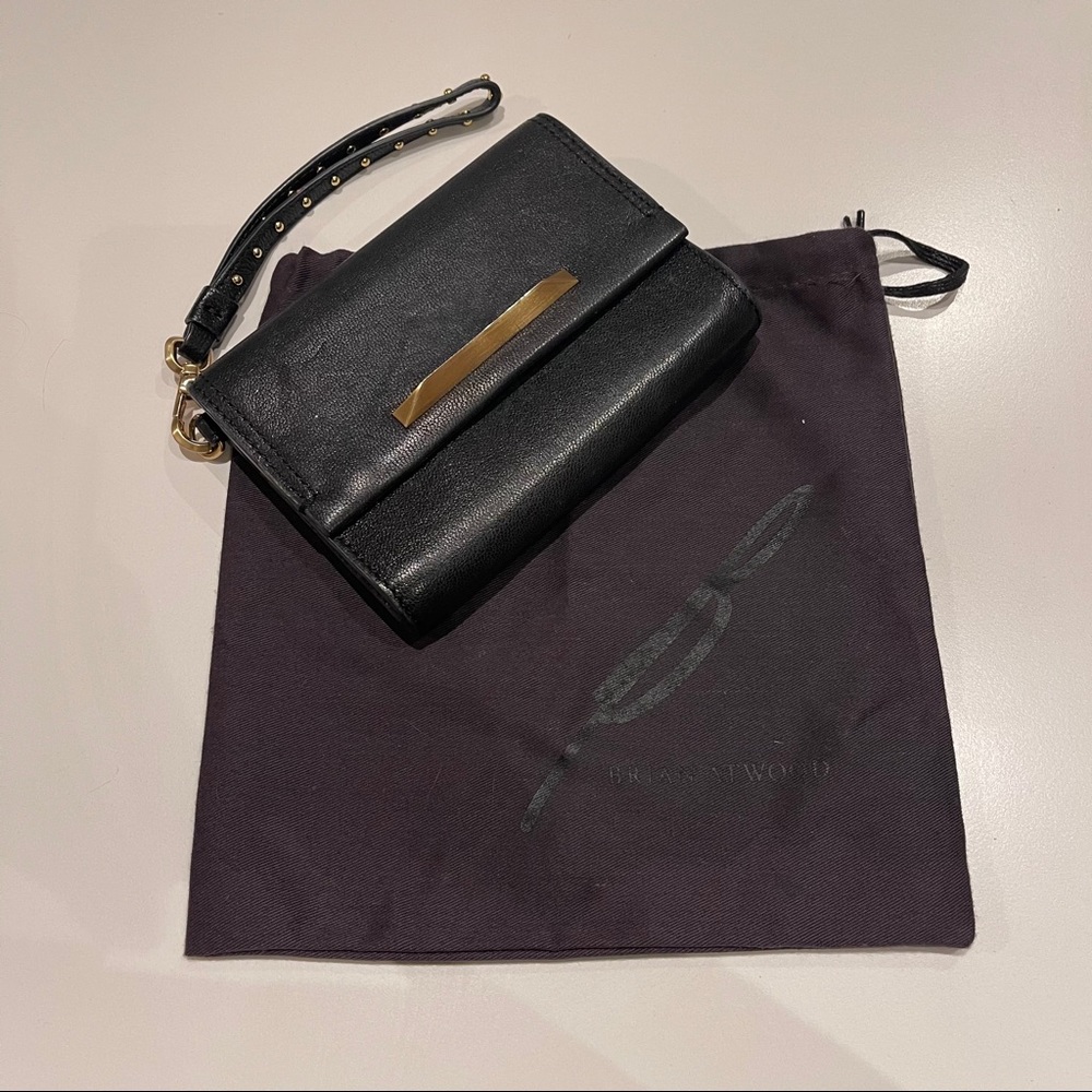 Small B Brian Atwood Black Leather Clutch